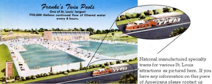 Post card featuring a National Amusement Device Trackless Train